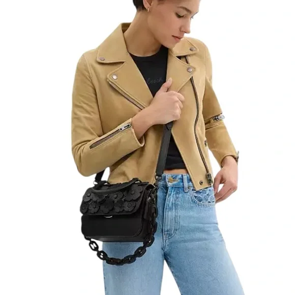 Coach Rogue Top Handle With Tea Rose Glovetanned Leather/Matte Black/Black NWT - Picture 6 of 16